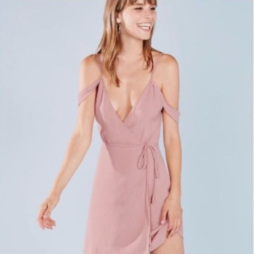 Reformation Ellie Pink Wrap Dress - Picture 2 of 4